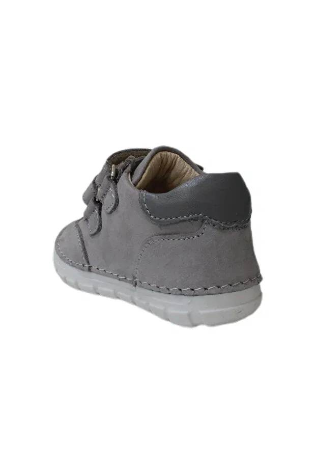 Детские туфли для девочек с геометрическим принтом Hearted velcro first step shoes Ilhan Paşaoğlu, Gray — фото 2