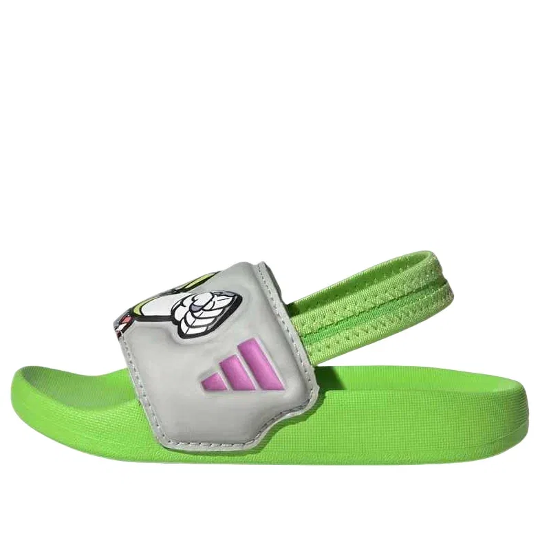 Детские шлепанцы с ремешком с принтом Toy Story Adilette Estrap Slides Adidas, зеленый