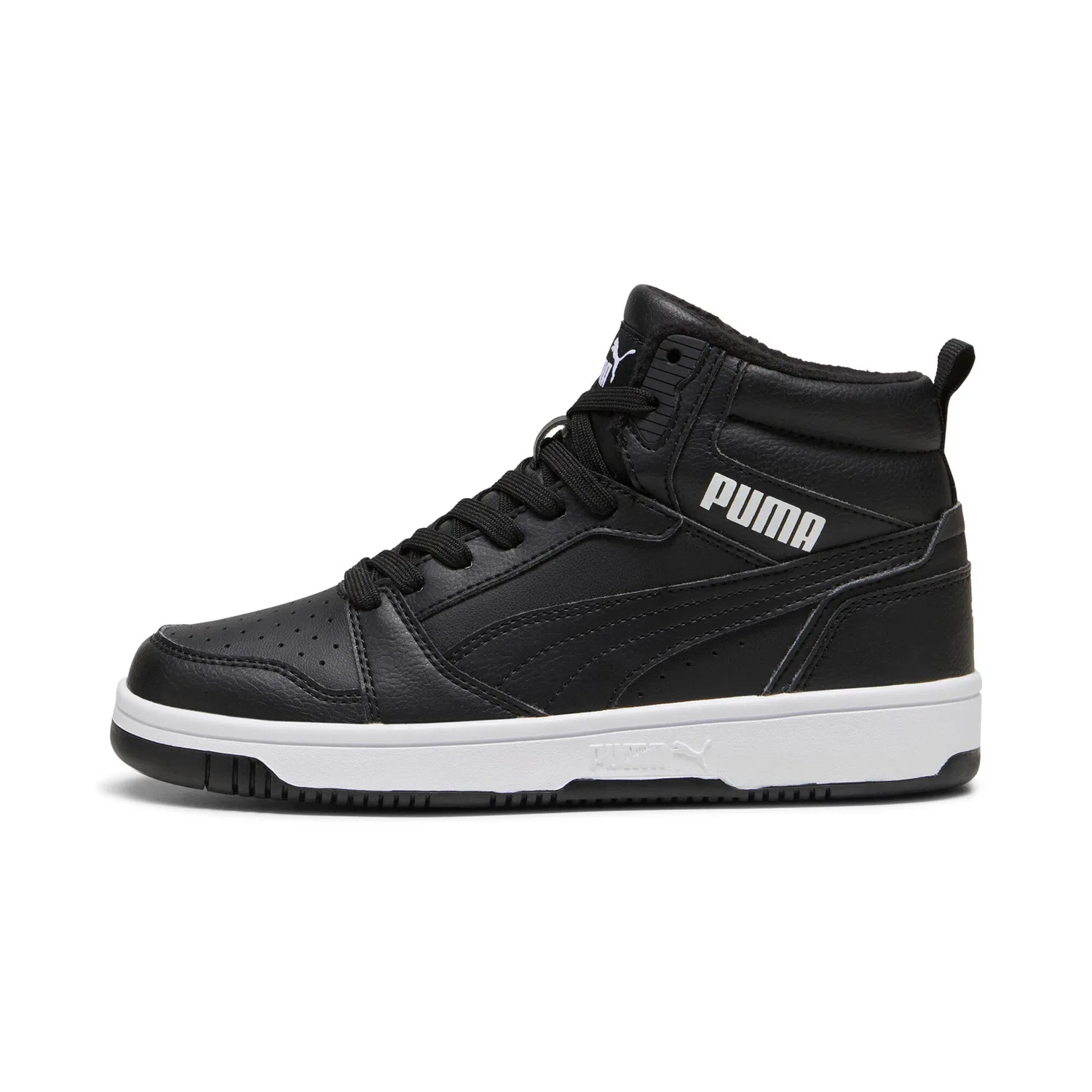 Детские зимние кроссовки с ретро-дизайном Rebound V6 Mid WTR JR PUMA, Black/White — фото 2