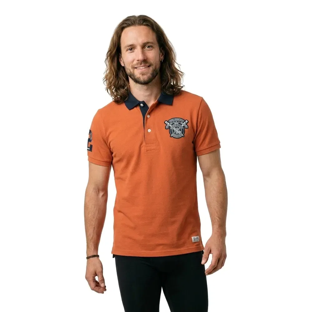 Поло с коротким рукавом Vintage Pique Rugby Superdry, оранжевый — фото 3