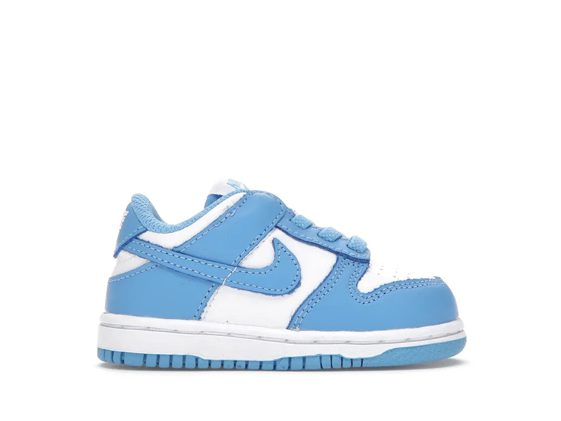 Детские кроссовки кожаные Nike Dunk Low Nike, White/University Blue-White