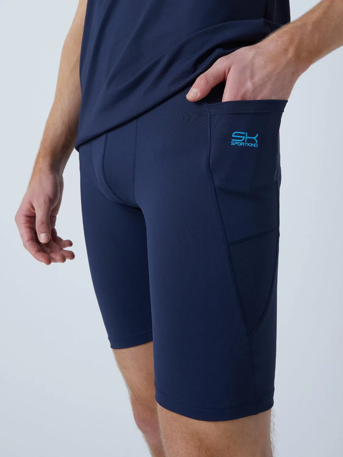 Тайтсы скинни 'Short Tights mit Taschen' Sportkind, Navy