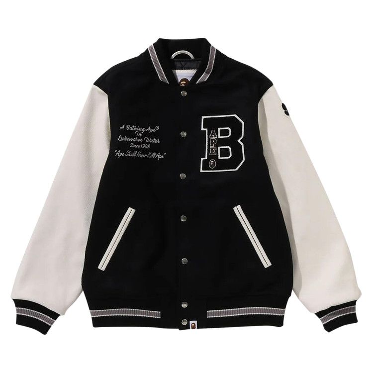 

Куртка BAPE Embroidery Varsity Jacket, Black
