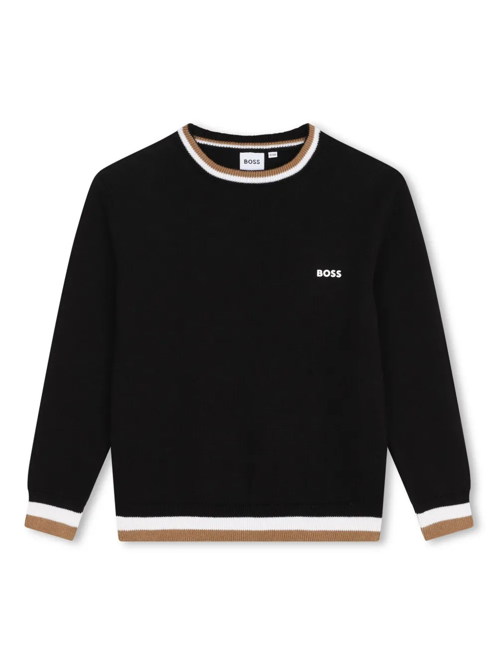 

Джемпер с логотипом и полосками BOSS Kidswear, черный