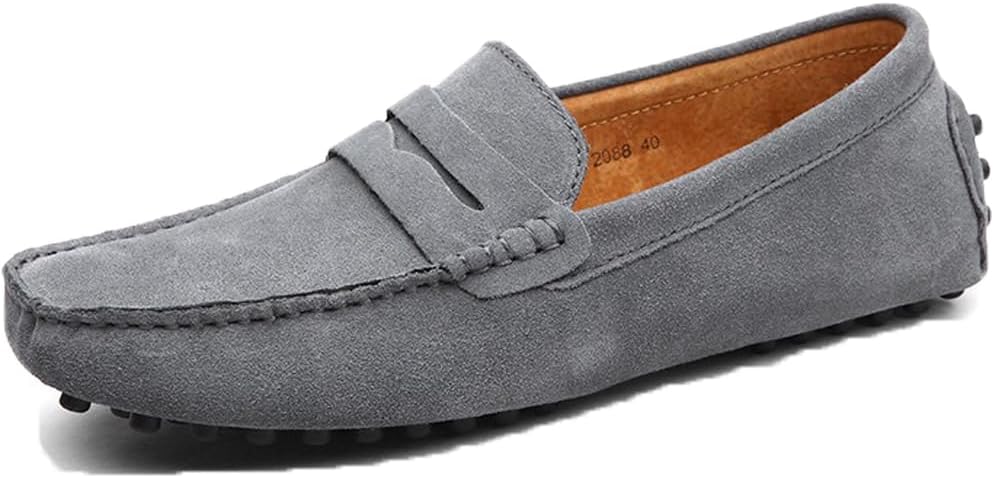 

Мужские замшевые мокасины HARGLESMAN для вождения, слипоны, лодочные туфли, серый