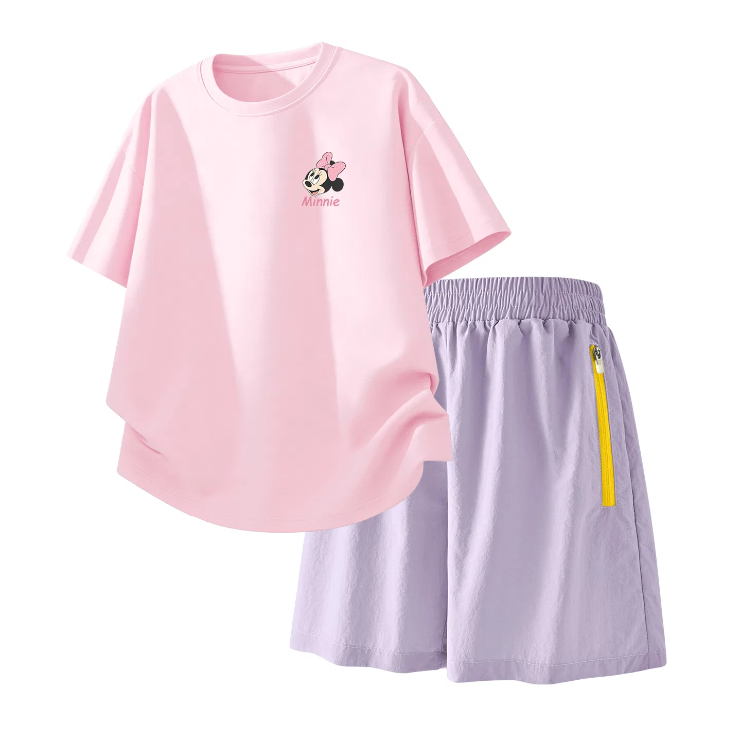 Детский спортивный костюм Casual Sportswear 2 Piece Set Disney, Di Surprise K Pearl Powder+Solid Color Taro Paste Purple