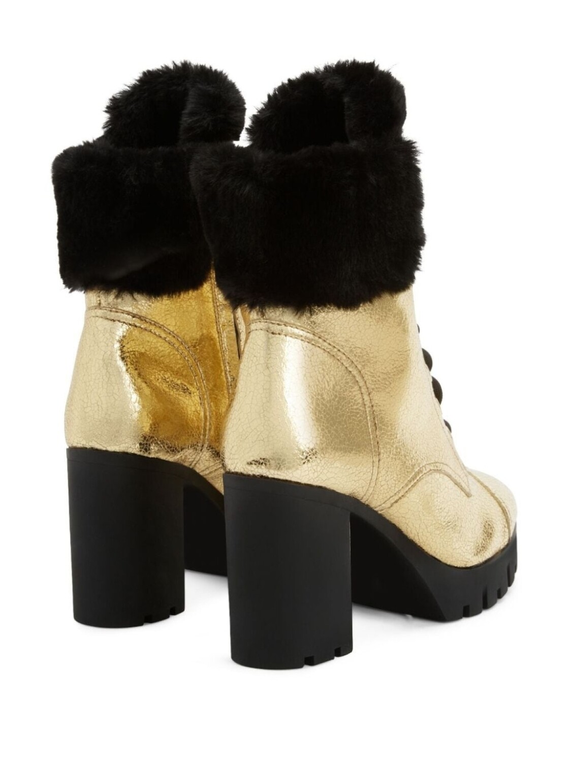 Giuseppe Zanotti ботильоны Moyra 90 с эффектом металлик, золотой — фото 3