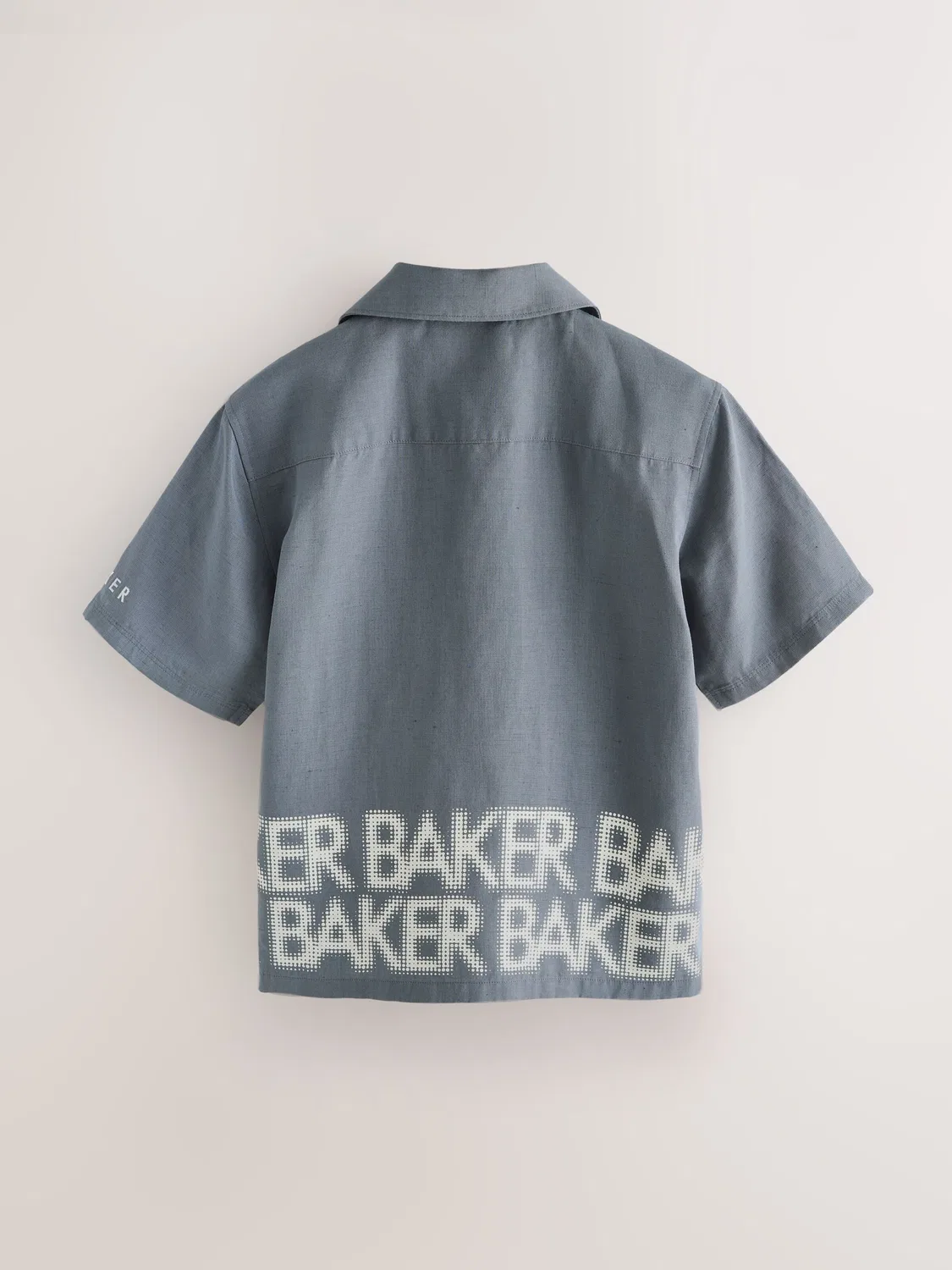 Рубашка Baker by Ted Baker прямого кроя на пуговицах, серая и белая — фото 2