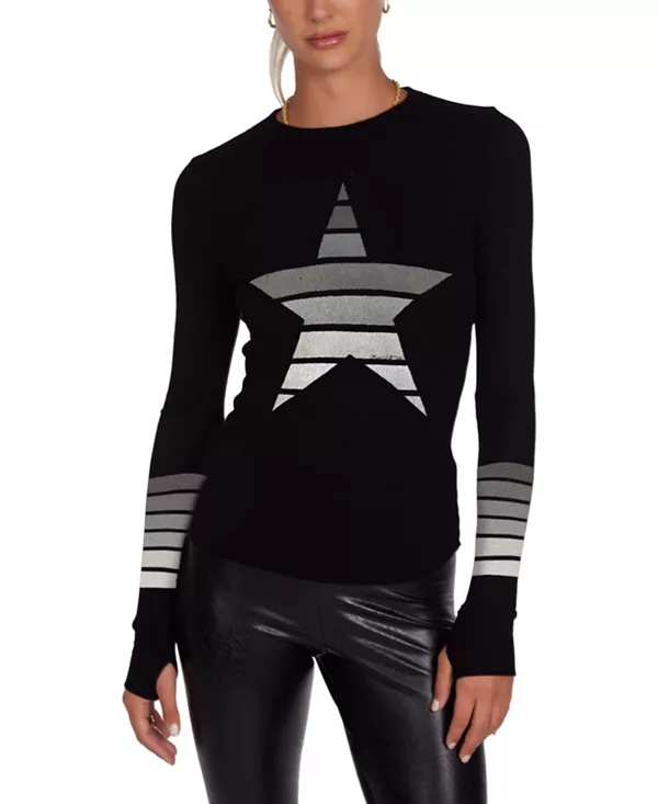 

Топ Маккинли с эффектом омбре и звездой Lauren Moshi, черный