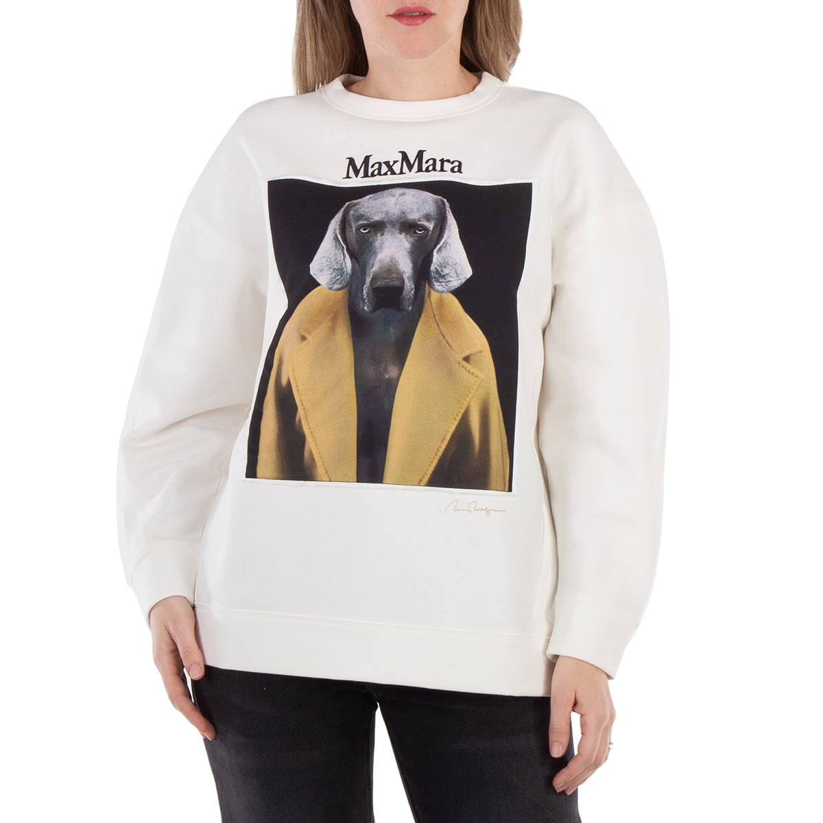 

Свитер Max Mara X William Wegman Bacco, слоновая кость