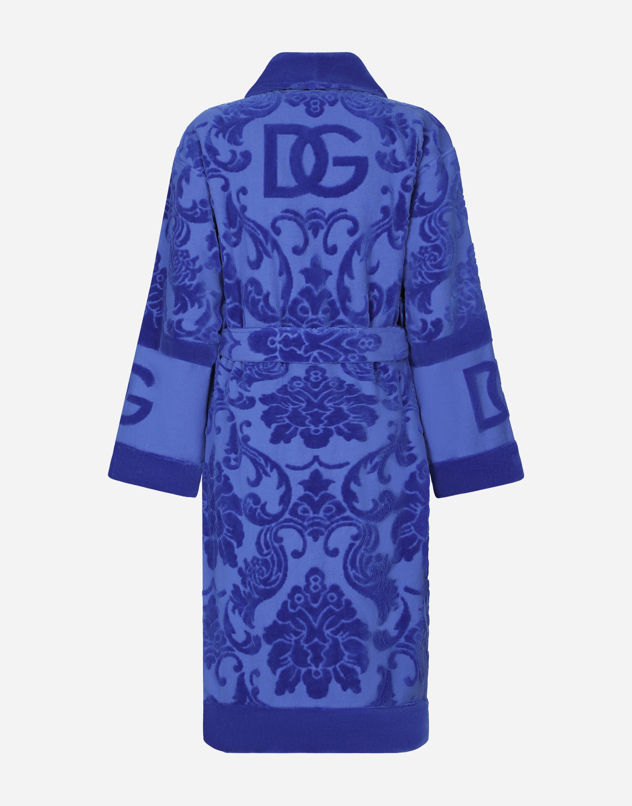 Банный халат из жаккардового махрового хлопка Dolce & Gabbana, мультиколор — фото 3