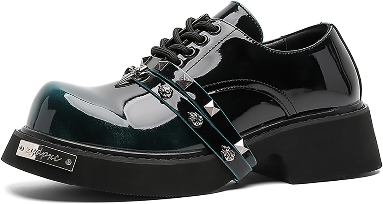 

Мужские оксфорды на массивной платформе из лакированной кожи с градиентом Bwseobg, синий