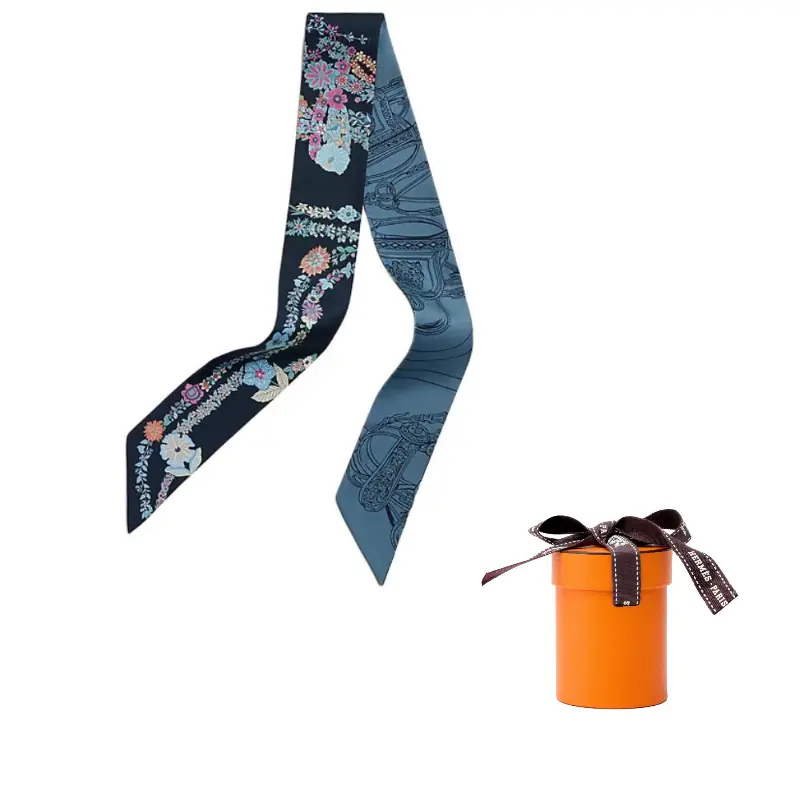 

HERMES Шёлковый шарф Mulberry Silk женский морской синий, Marine Blue