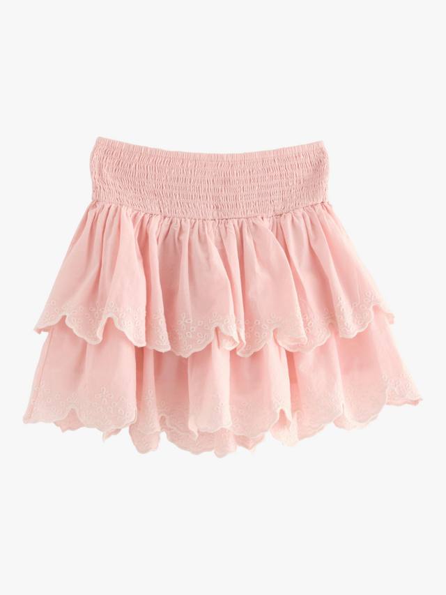 Детская хлопковая юбка со шлейфом и ярусами Lindex, Light Dusty Pink — фото 4