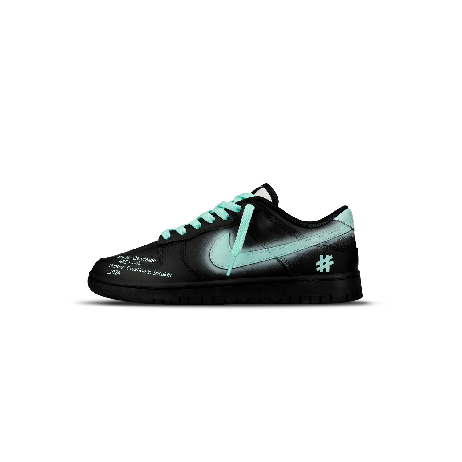 

Кроссовки Nike Dunk Skateboarding Shoes Women's Low-top Black/Blue, цвет Tiffany