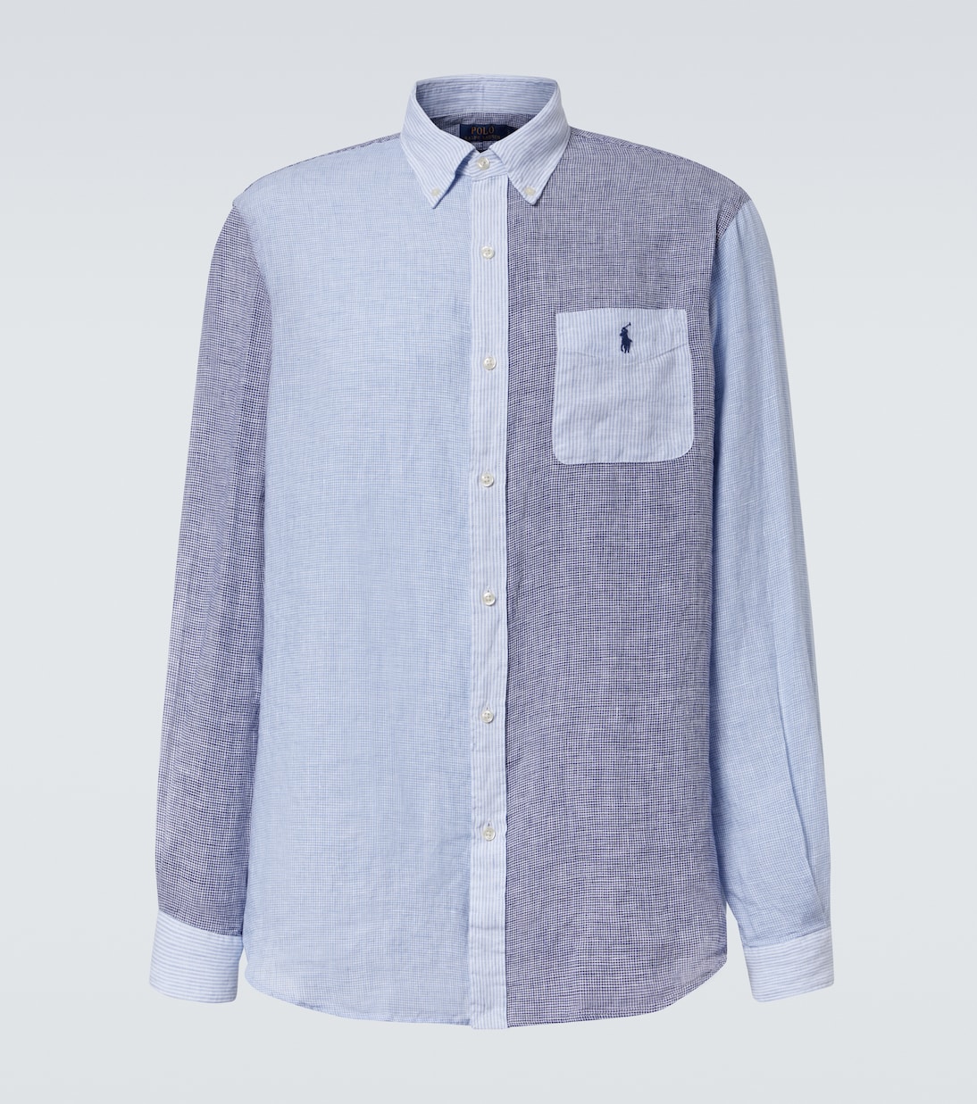 

Льняная рубашка в стиле пэчворк Polo Ralph Lauren, Blue Funshirt