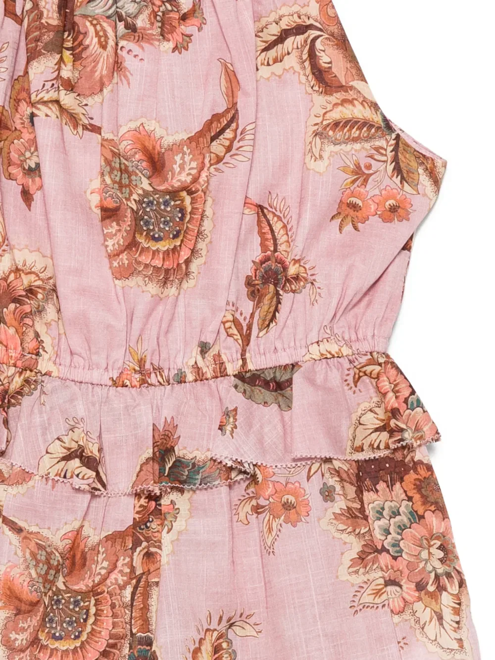 Комбинезон с цветочным принтом и оборками Zimmermann Kids, розовый — фото 3
