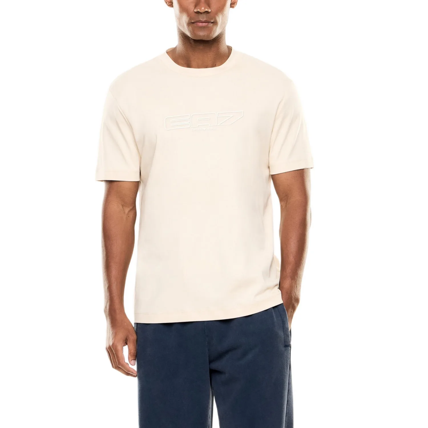 Футболка SS26 мужская EMPORIO ARMANI, айвори белый — фото 3