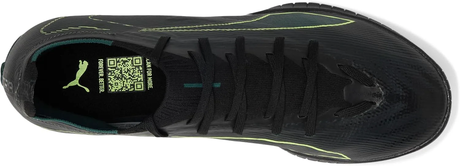 Футбольные бутсы-кроссовки PUMA Ultra Match Turf для мужчин, черный/зеленый — фото 2