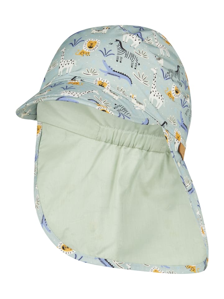 

Sterntaler Бейсболка с защитой шеи, украшенная изображениями животных из зоопарка светло-зеленого цвета