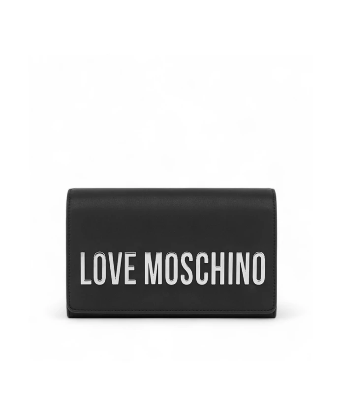 

Стильная сумка через плечо с логотипом и цепочкой. Love Moschino, черный