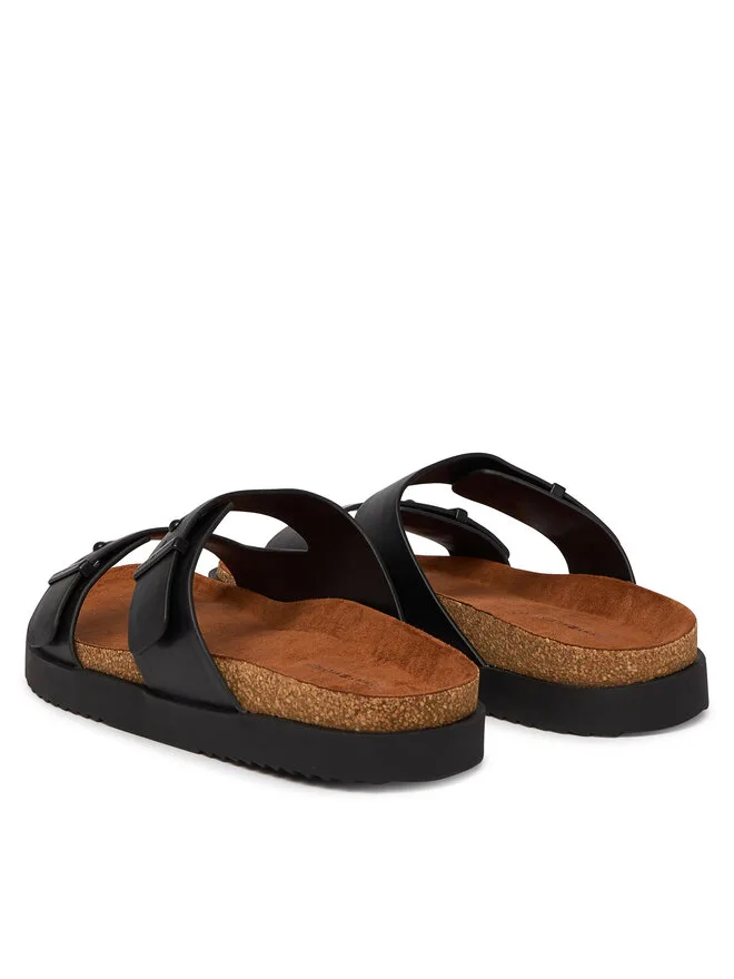 Tommy Hilfiger Мюли Cork Adjustable Lth Sandal FM0FM05754, черный — фото 3