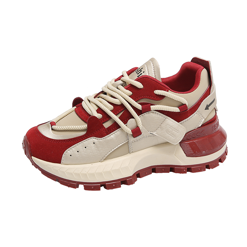 

Износостойкие дышащие легкие амортизирующие детские повседневные кроссовки для подростков Wooden Rabbit, бургундия