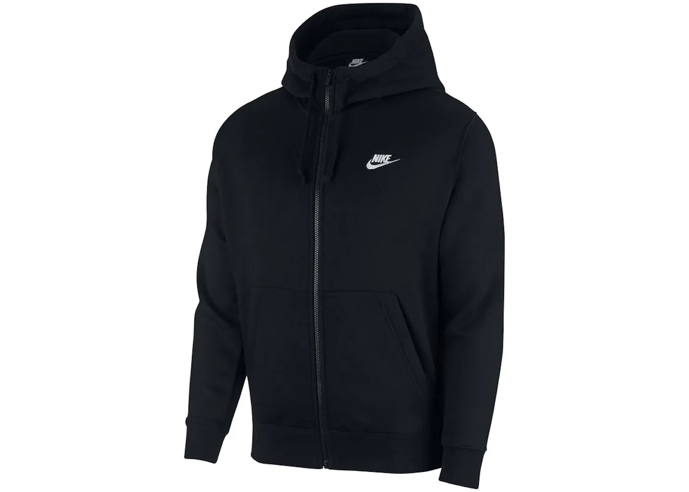 Мужская худи на молнии с длинным рукавом Nike, Black/Black/White