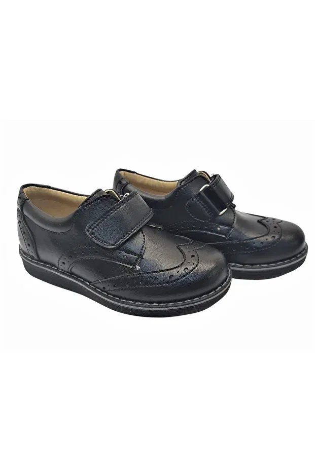 Детские школьные туфли для мальчиков с коротким каблуком Sanbe, Black