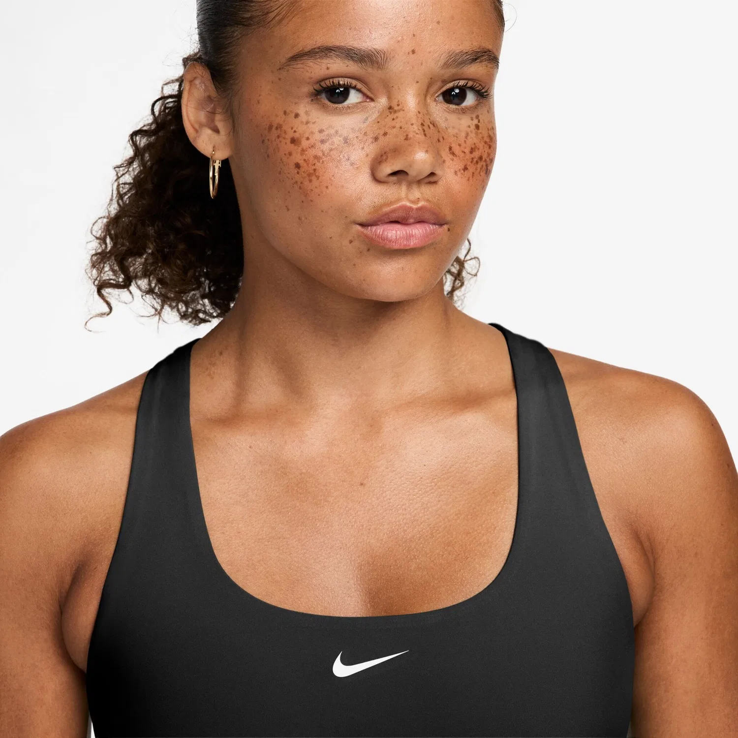 Женский спортивный бюстгальтер с быстросохнущим материалом Nike, Black/White — фото 3