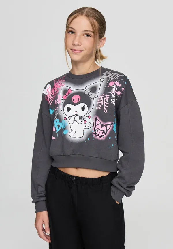 Худи с принтом Hello Kitty Terranova grigio scuro, серый — фото 2