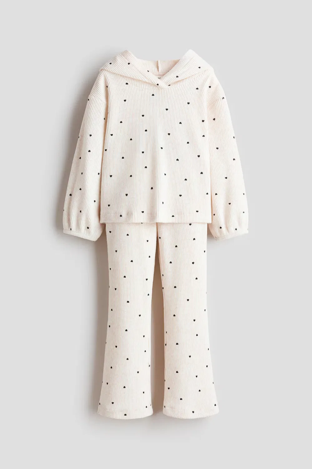 Комплект из двух предметов из ребристой вязки H&M, Hellbeigemeliert/Herzen