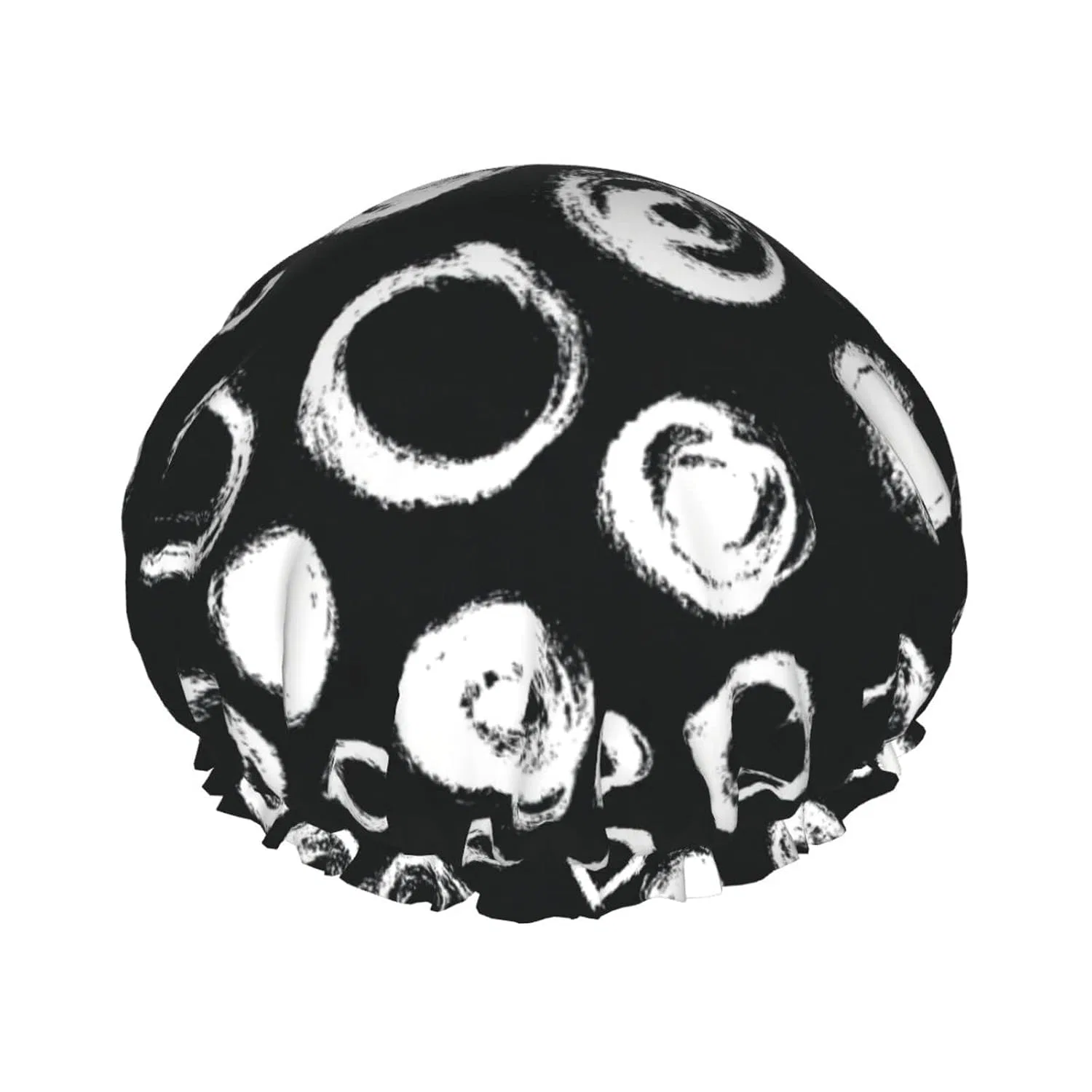 Шапочка для душа Double Layer Waterproof PanaRL, Black and White Polka Dot