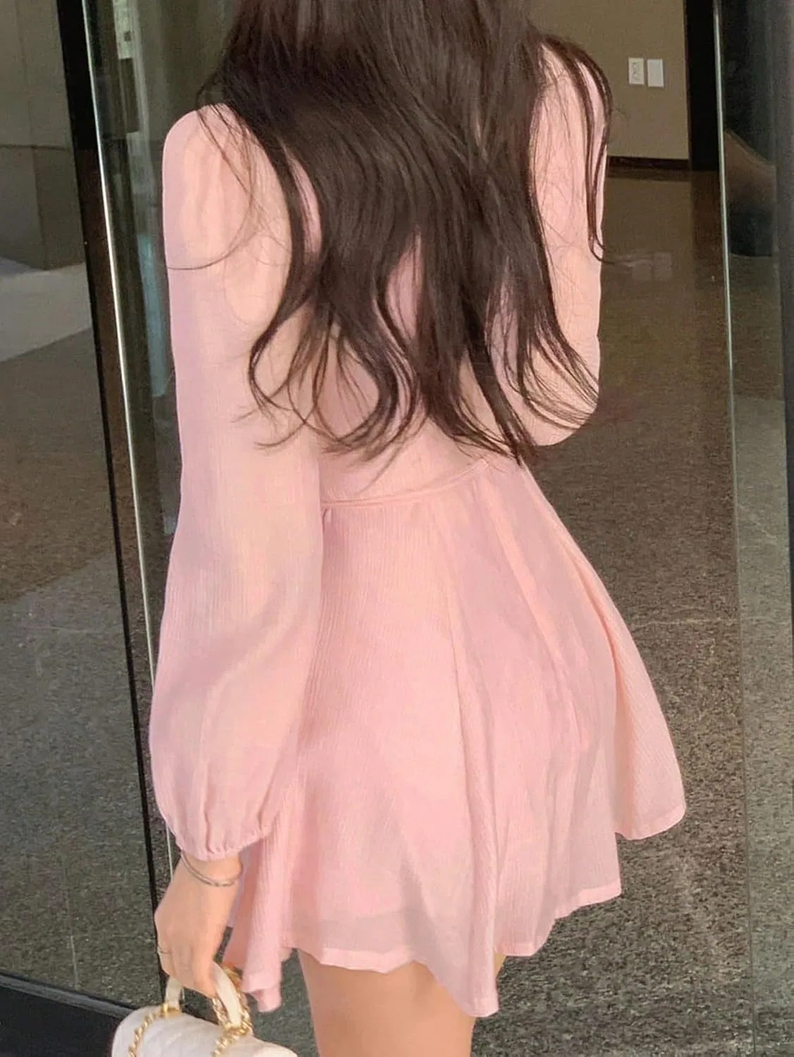 Женское коктейльное платье A-силуэта с открытыми плечами, Pink — фото 3