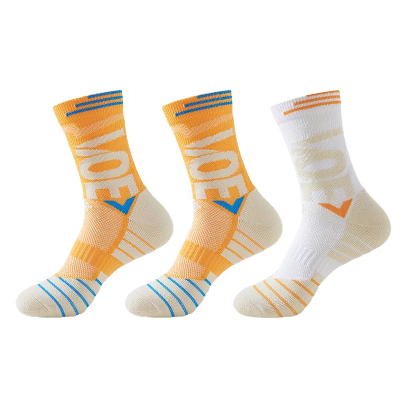Детский комплект носков для баскетбола с принтом 3 Pack Yellow+Yellow+White MIIOW