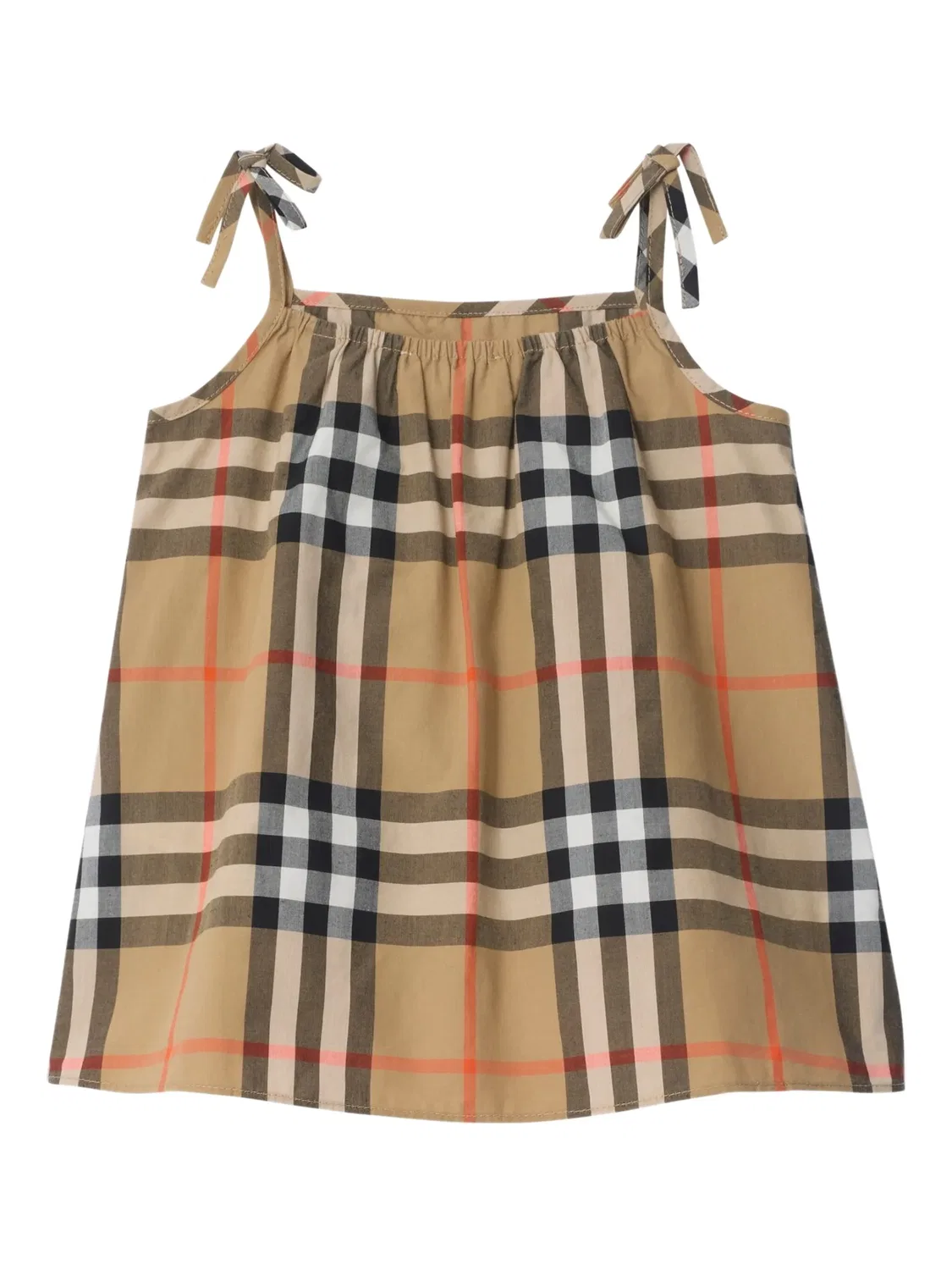 Платье с сборкой в клетку Burberry, нейтральный — фото 4