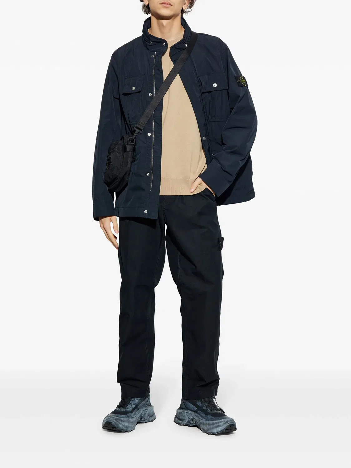 Куртка Compass-badge синяя Stone Island, синий — фото 2