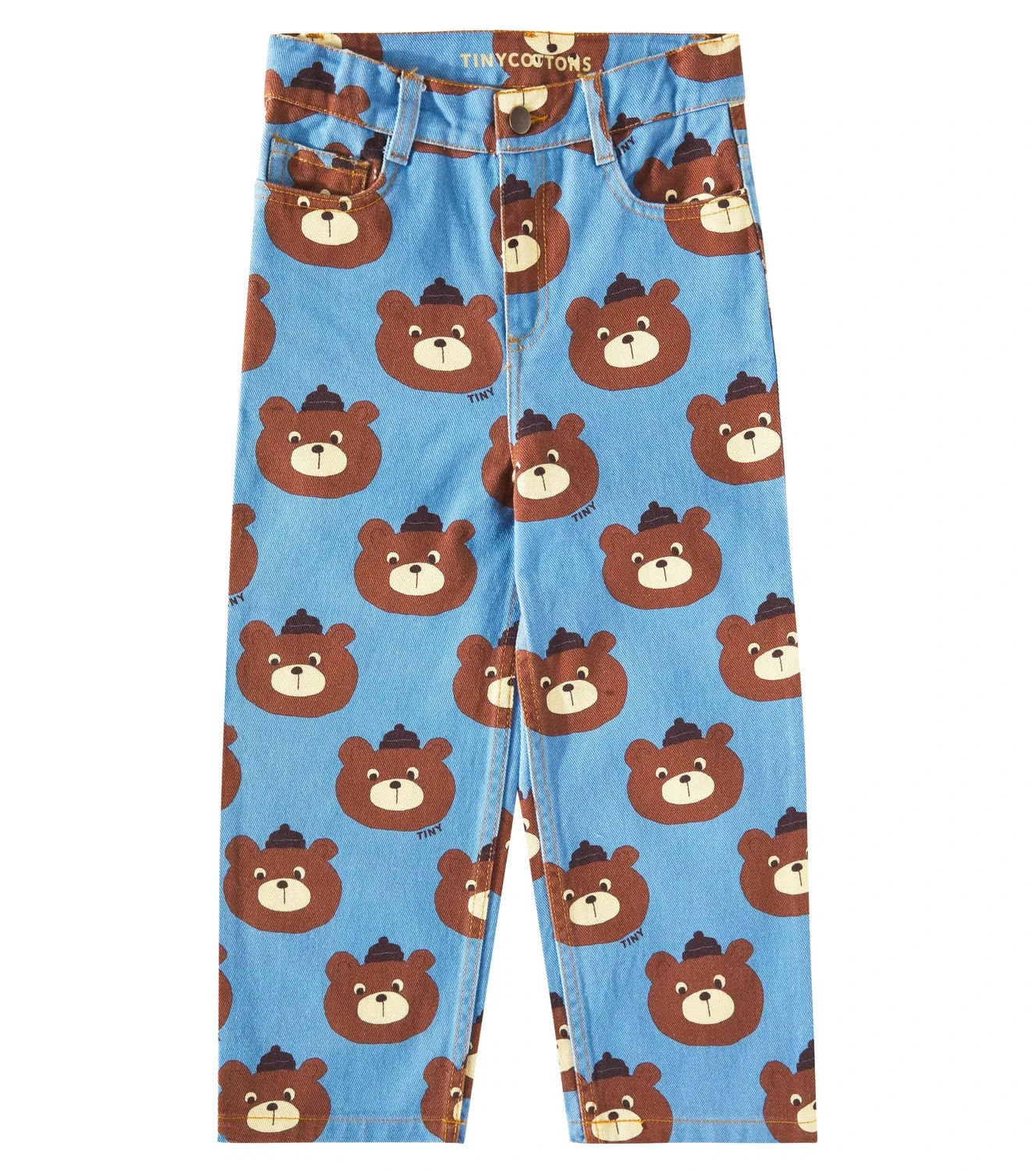 Прямые джинсы с мишками Tinycottons, синий