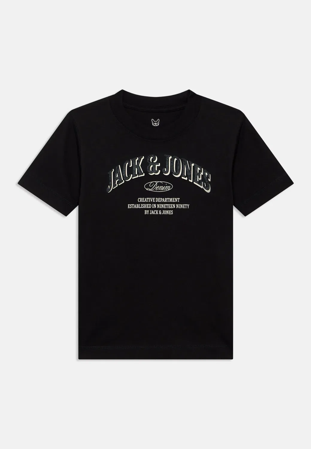 Футболка с логотипом Jjedenver, с круглым вырезом и принтом Jack & Jones Junior, Black — фото 3