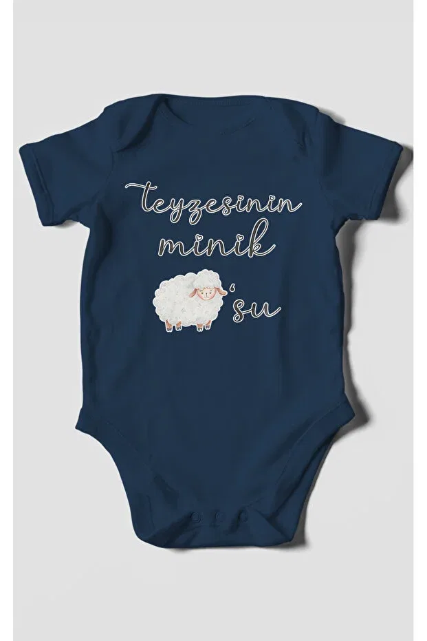 Детское боди с принтом Auntie'S little lamb Morivokids, Navy Blue — фото 2