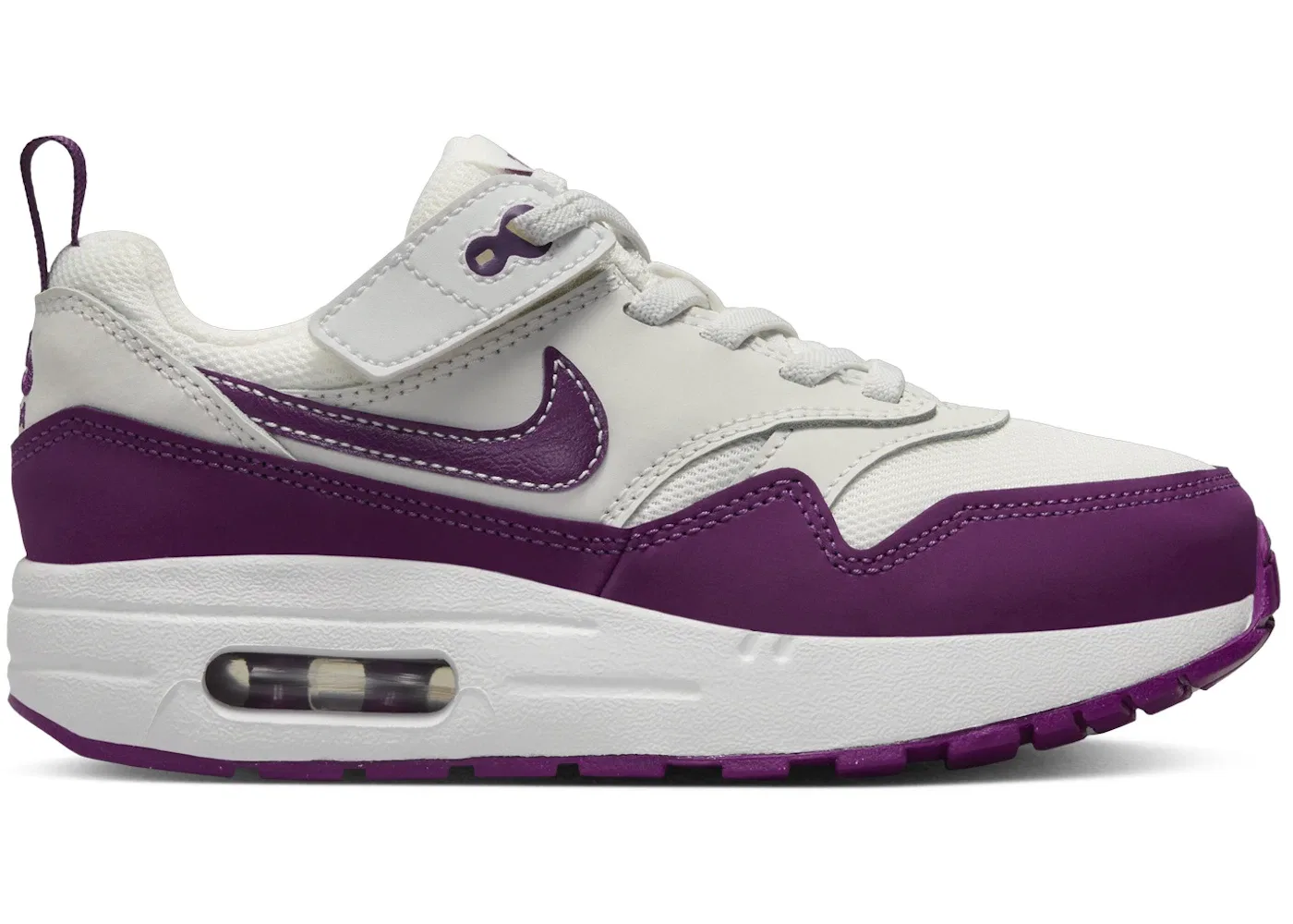 Детские кроссовки с шнуровкой Nike Air Max 1 EasyOn Nike, Summit White White Viotech