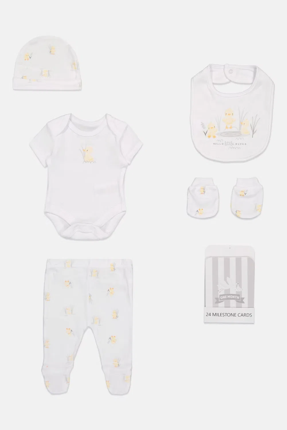 Комплект детской одежды с графическим принтом, 6 предметов, Rock-A-Bye Baby Boutique, белый — фото 2