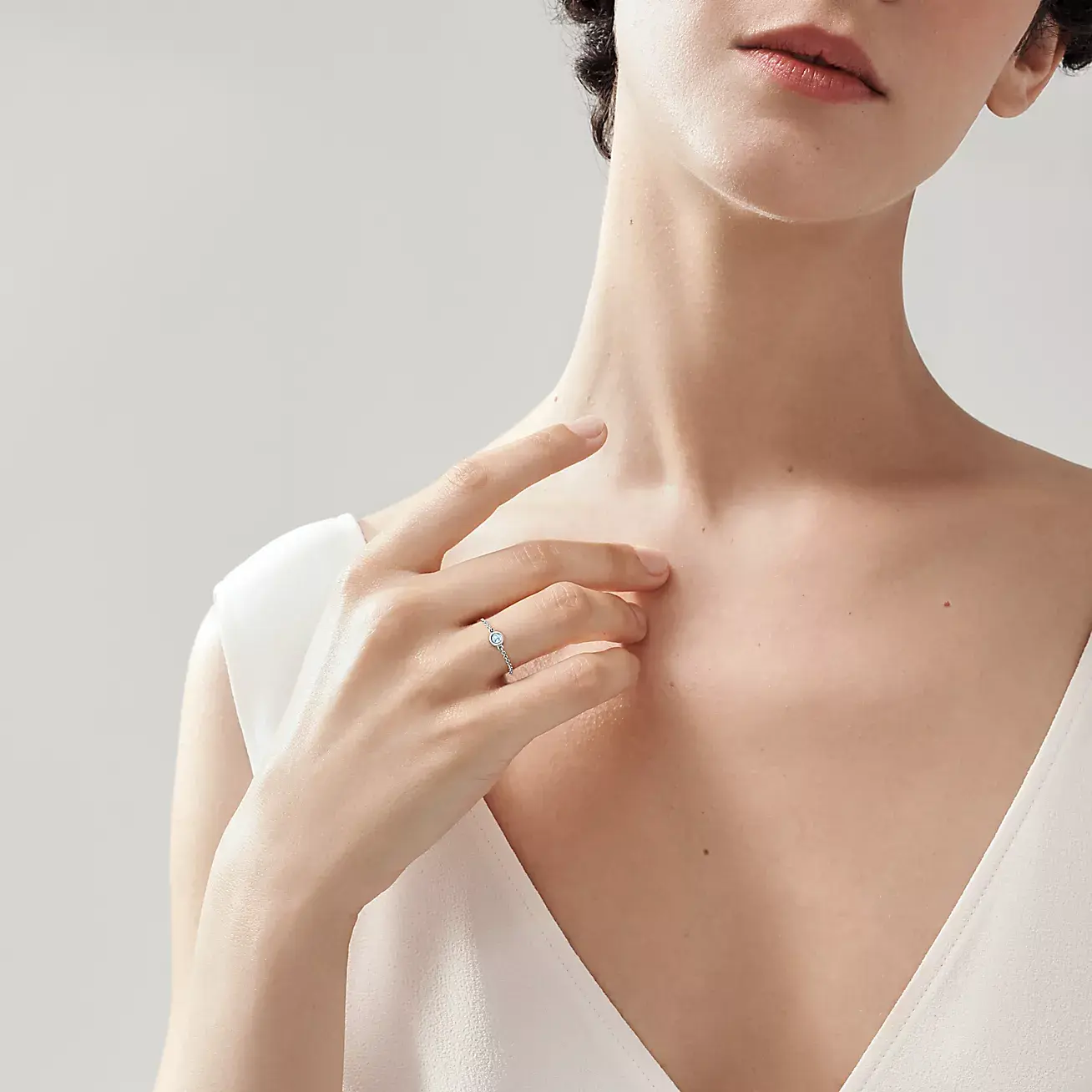 Серебряное кольцо Tiffany & Co. Elsa Peretti Color By The Yard с аквамарином — фото 4