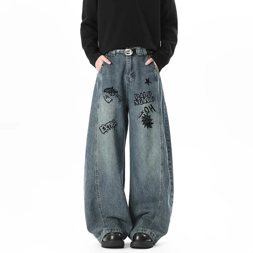 Детские джинсы прямого кроя с начесом PAL ONGACO, Black Fleece-Lined — фото 4