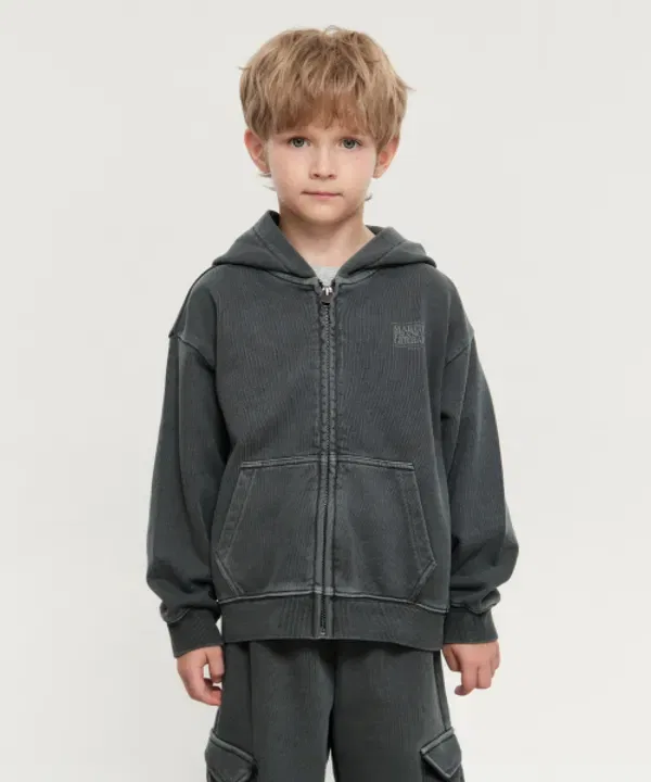 Худи-кенгуру на молнии детское, charcoal, Marithé Kids