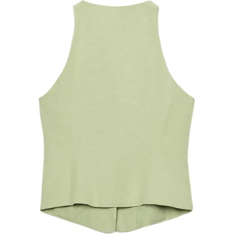 Женский топ-майка без рукавов с завязкой на шее ZARA, Medium Green — фото 3