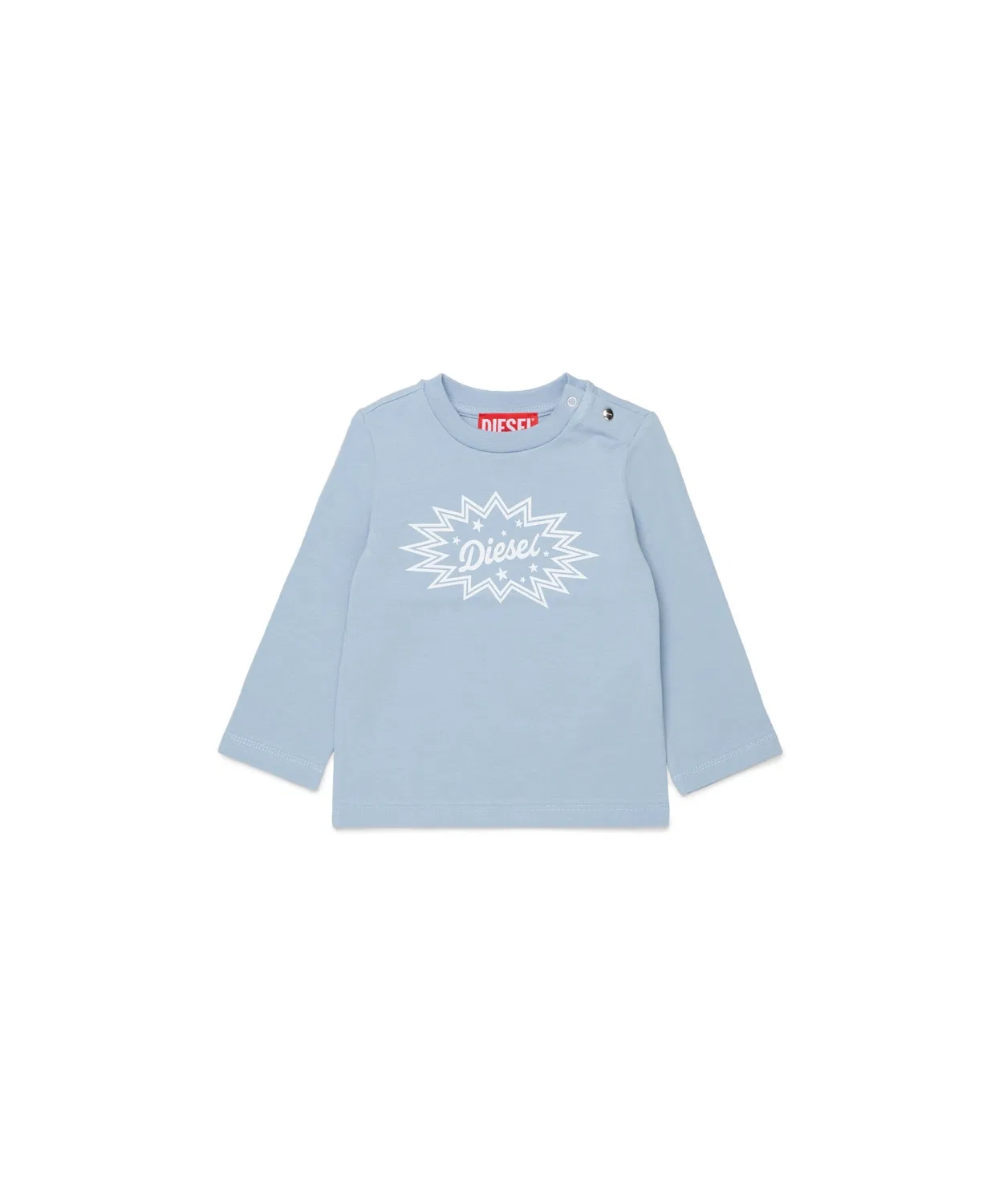 Детская футболка с длинным рукавомс принтом DIESEL, Light Blue
