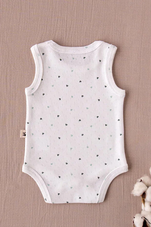 Детское боди с защелками хлопковое Mimu Baby, Green Heart — фото 2
