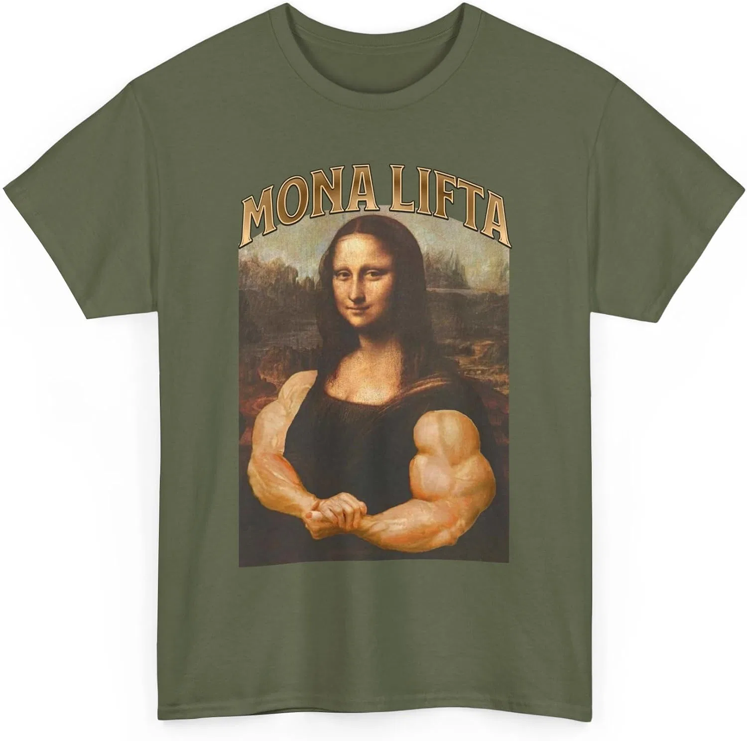 Футболка с принтом Mona Lifta Gildan 5000, Military Green