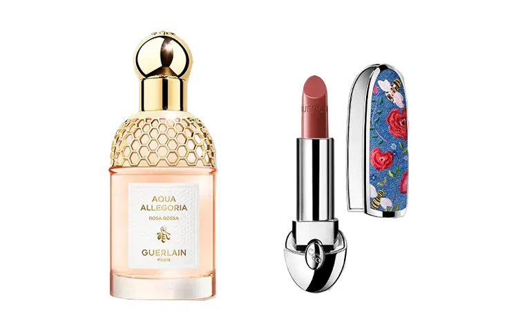 Женский парфюмерный набор GUERLAIN, Denim Flower Mirror 520+Hydrating 03+Rose Rose 30ml